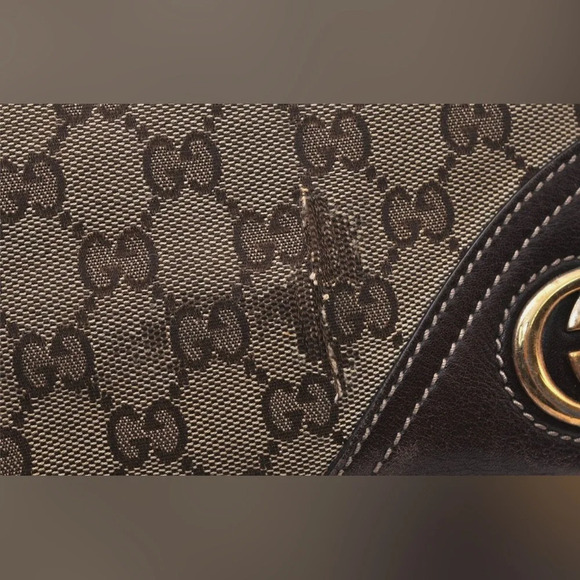 Authentic GUCCI Britt Tote Bag GG Canvas Leather - Picture 5 of 16